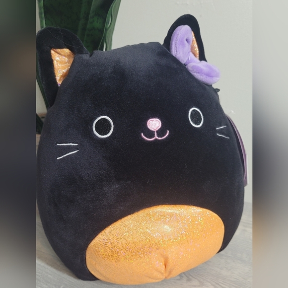 Squishmallows Other - Squishmallow Claires Exclusive 8” Autumn Black Orange Halloween Cat Purple Bow